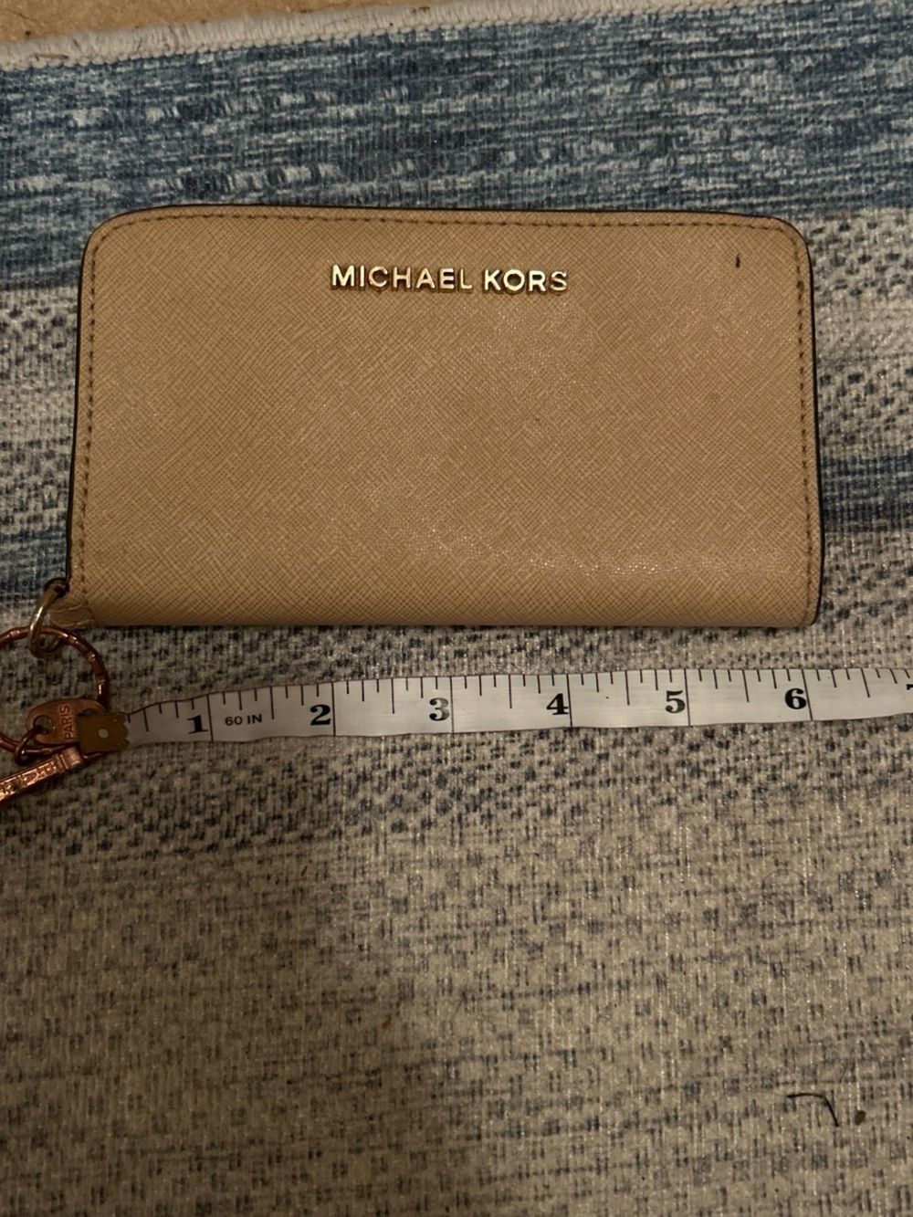 Michael Kors Tan Saffiano Zip Wallet